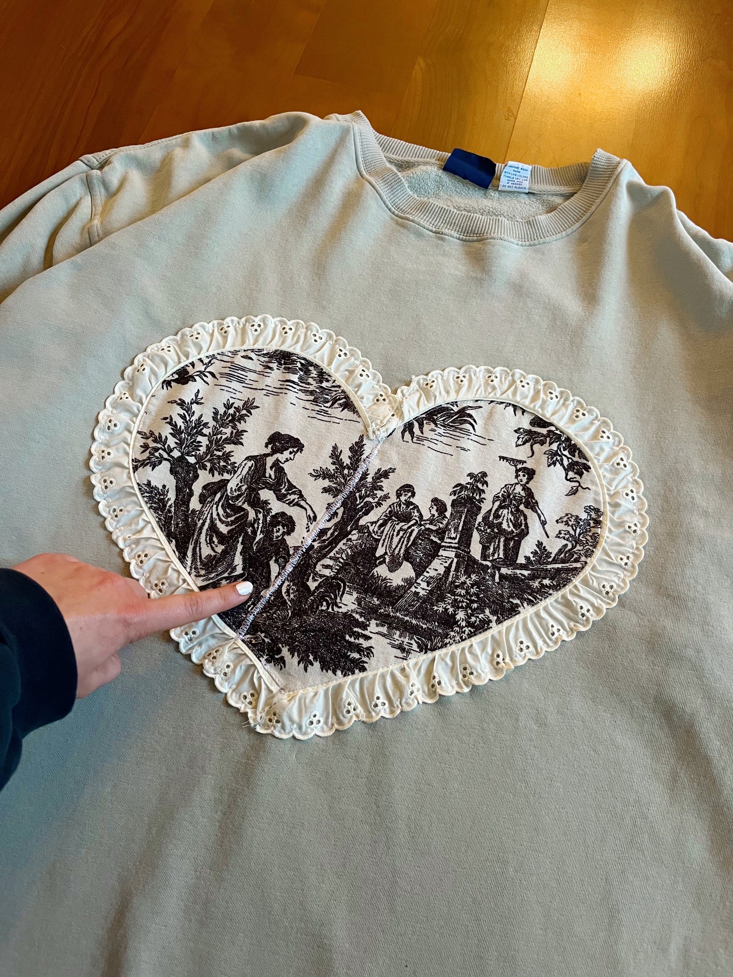 Lace-Heart Crewneck