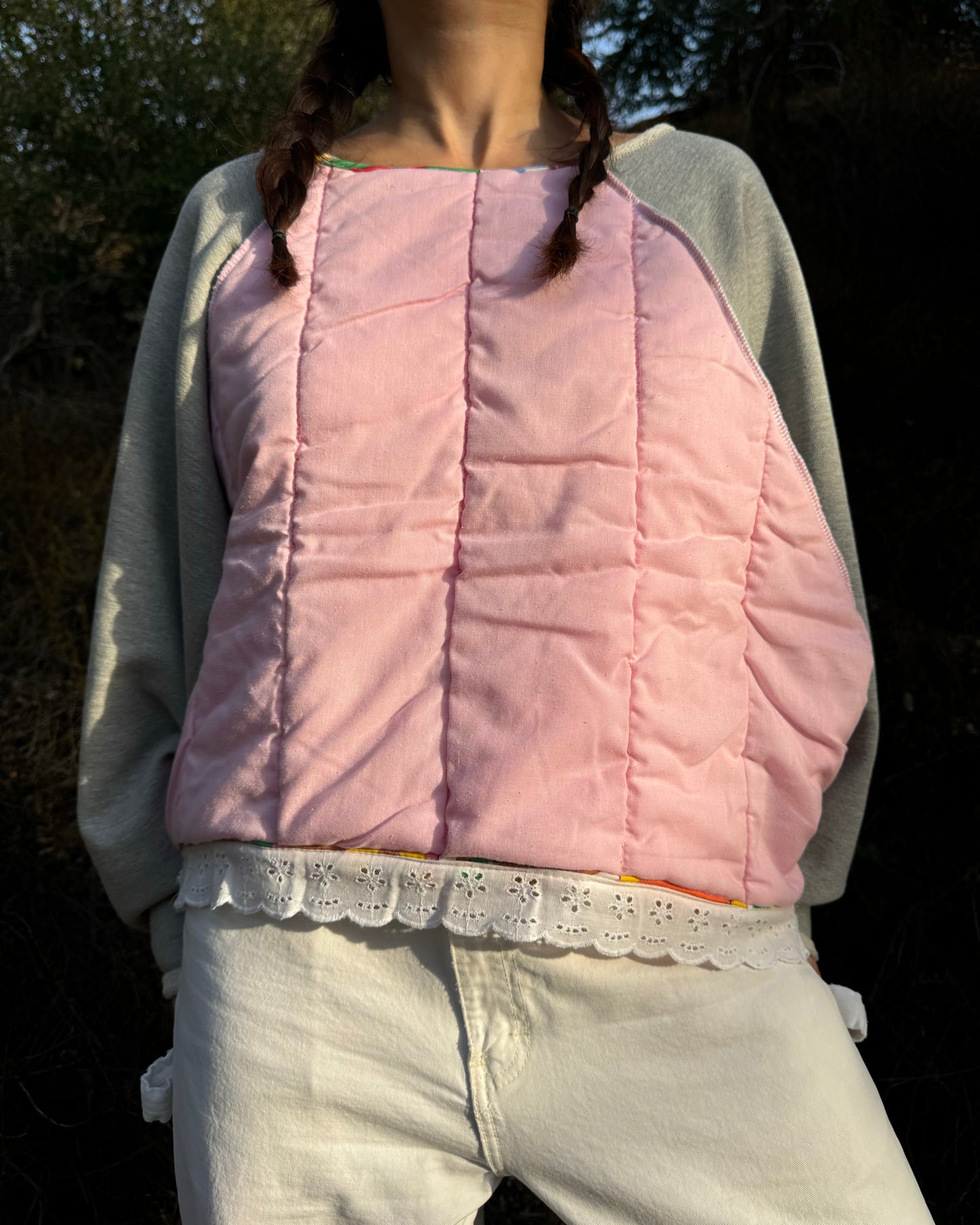 Playful Animal Quilt Sweater