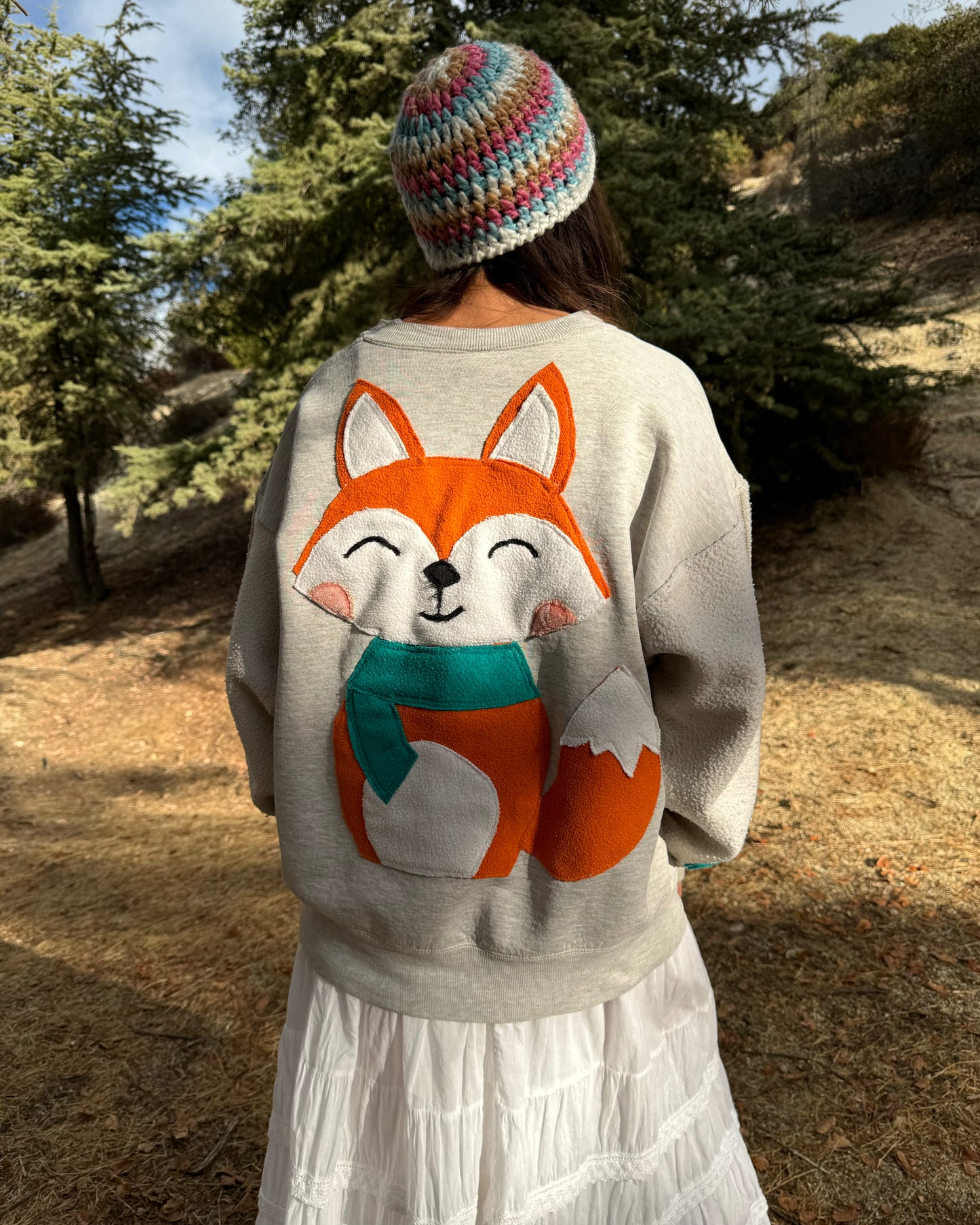 Little Fox, Big Stars Sweater