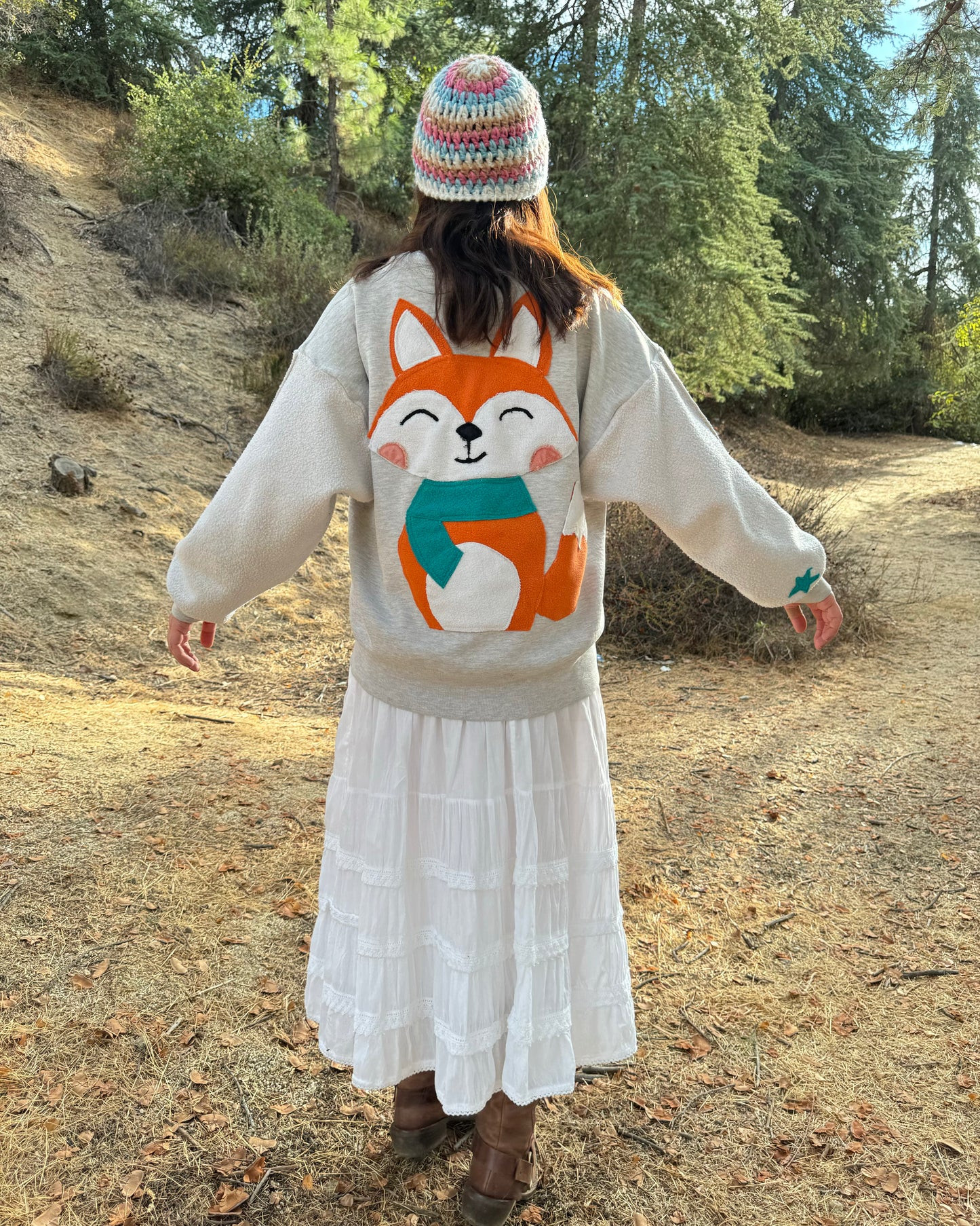 Little Fox, Big Stars Sweater